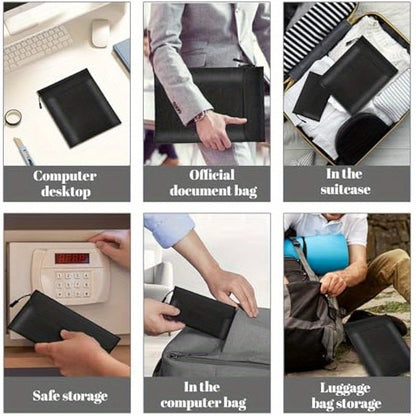 Fireproof Waterproof Document Bag 2000 3 Pack Fireproof Bags for Cash Documents with Locking Zipper Waterproof Money Bag Passport Holder Important Document Organizer Pouch Black