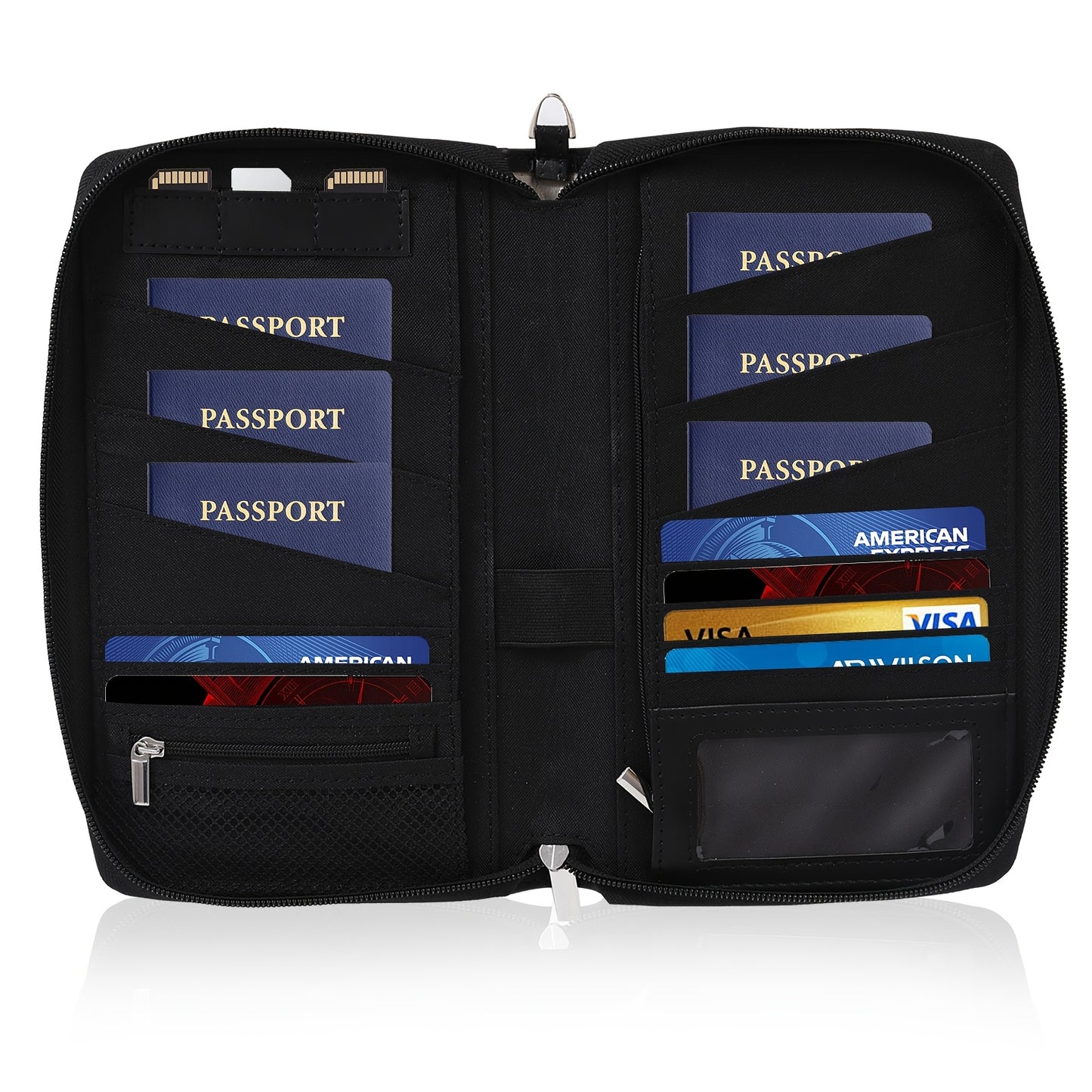 KISSKI RFID Blocking Waterproof Faux Leather Passport Holder for Family - Large Capacity Travel Document Organizer with Multiple Compartments, Credit Card Slots & Pen Holder, Lightweight Pink Travel Wallet